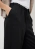 Black Lyocell Wide Leg Trousers - Size 08 29 leg Image 3