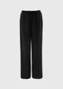Black Lyocell Wide Leg Trousers - Size 08 29 leg Image 4