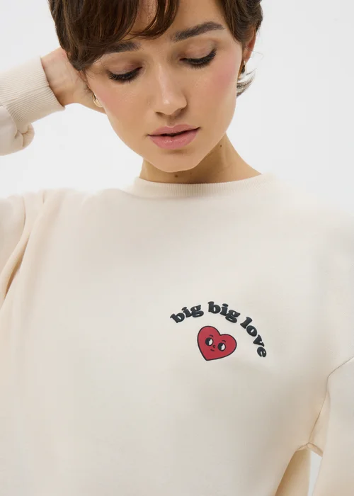 Cream Big Love Valentine's Mini Me Sweatshirt - Extra small Image 3