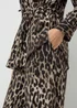 Brown Leopard Print Co Ord Wide Leg Trousers - Size 14 29 leg Image 3