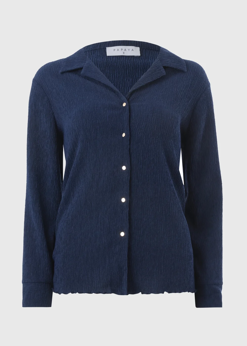 Navy Textured Co Ord Shirt - Size 8 Image 1