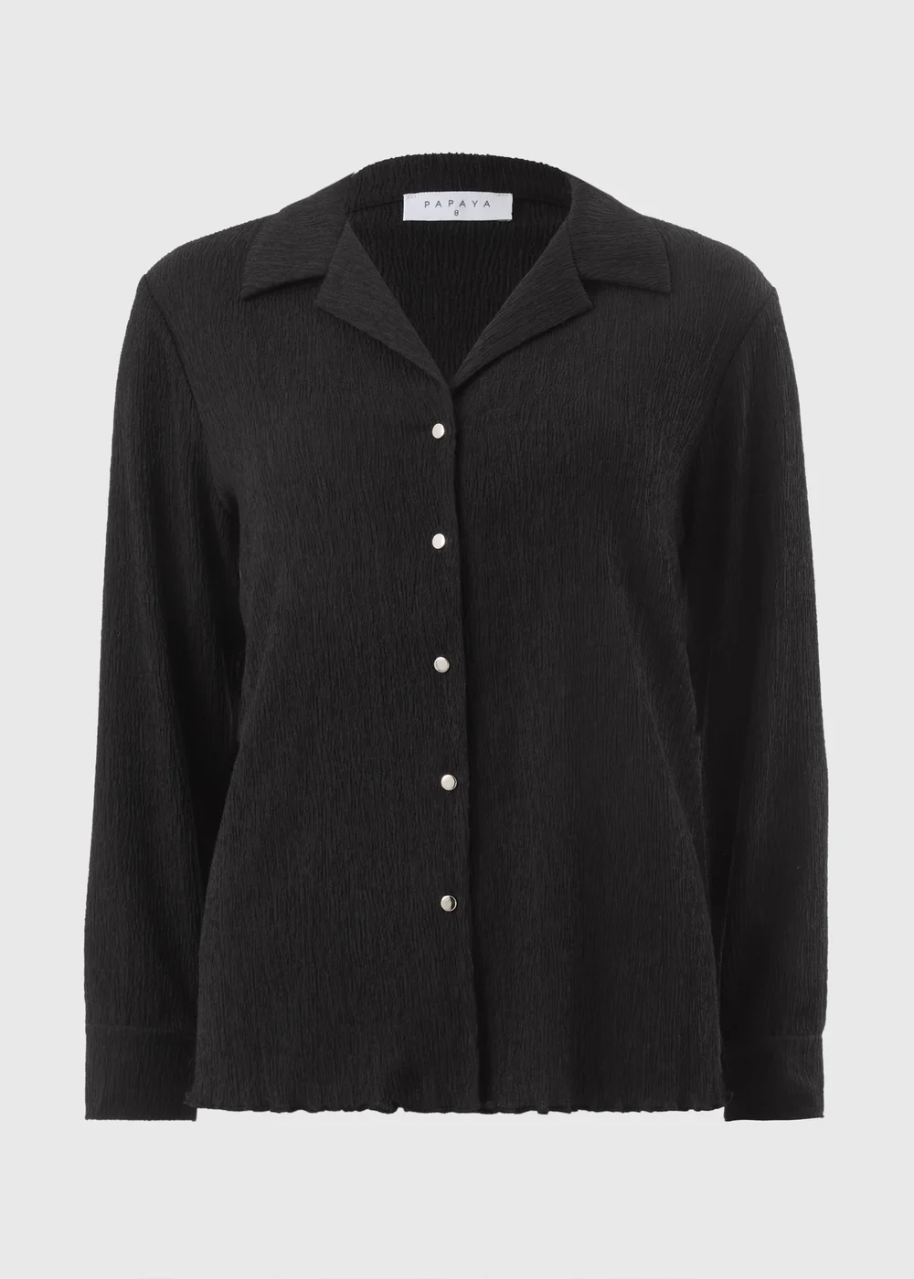 Black Textured Co Ord Shirt - Size 8 Image 1