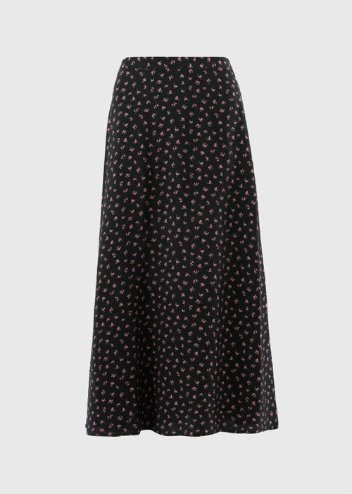 Black Ditsy Floral Maxi Skirt - Size 28 Image 4