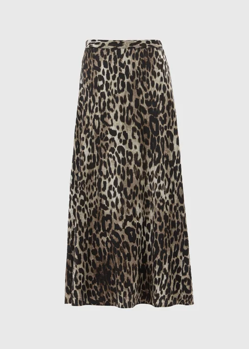Brown Leopard Print Co Ord Midaxi Skirt - Size 22 Image 4