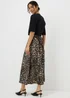 Brown Leopard Print Co Ord Midaxi Skirt - Size 22 Image 2