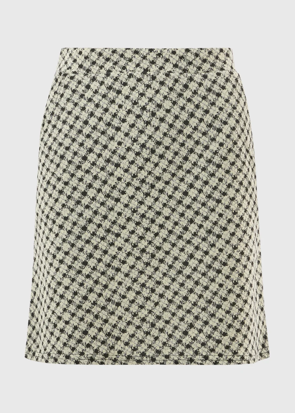 Black Check Jacquard Mini Skirt - Size 20 Image 2