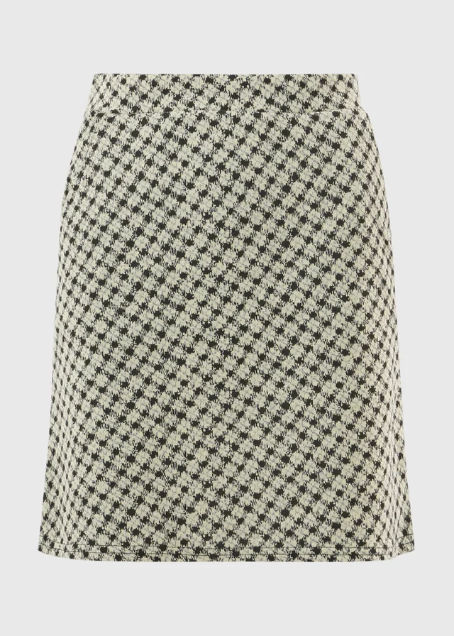 Black Check Jacquard Mini Skirt