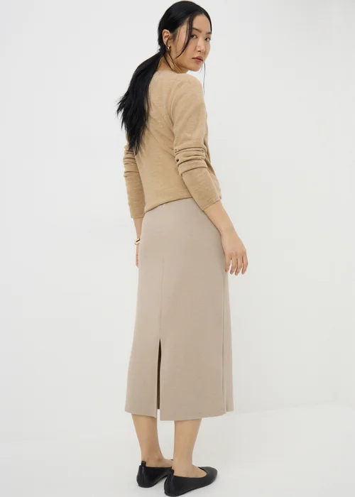 Beige Cosy Midi Skirt - Size 10 Image 2