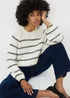 Cream Stripe Stitch Jumper - XS Image 1
