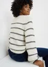 Cream Stripe Stitch Jumper - XS Image 3
