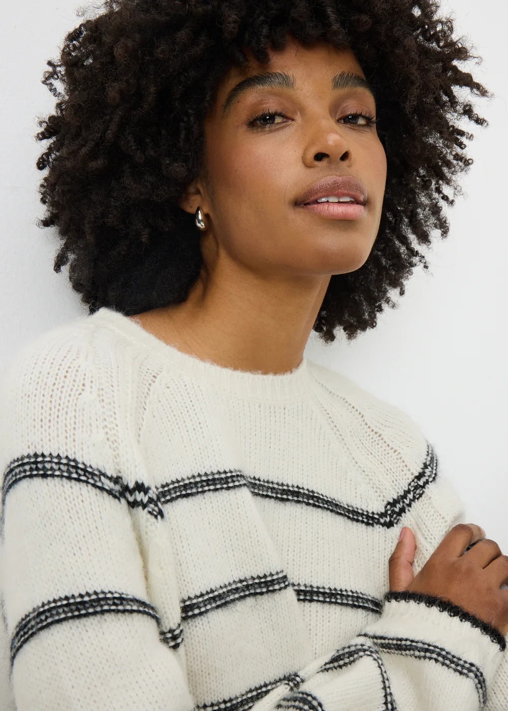 Cream Stripe Stitch Jumper - XS Image 2