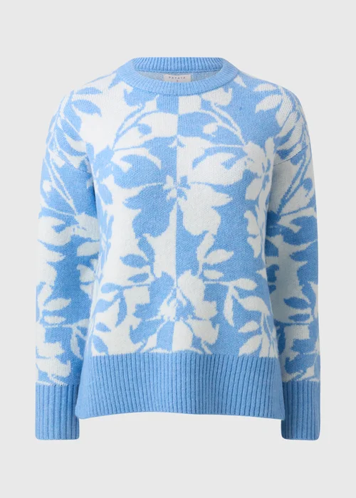 Blue Floral Jacquard Jumper - S Image 3