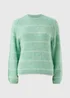 Green Stitch Striped Jumper - XS Image 2