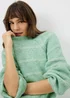 Green Stitch Striped Jumper - XS Image 1
