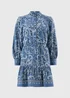 Blue Paisley Belted Shirt Dress - 8 Image 3
