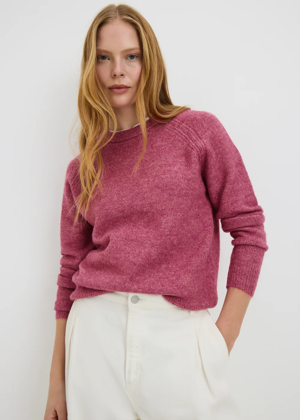Raspberry Crew Neck Jumper - Extra small Image 1