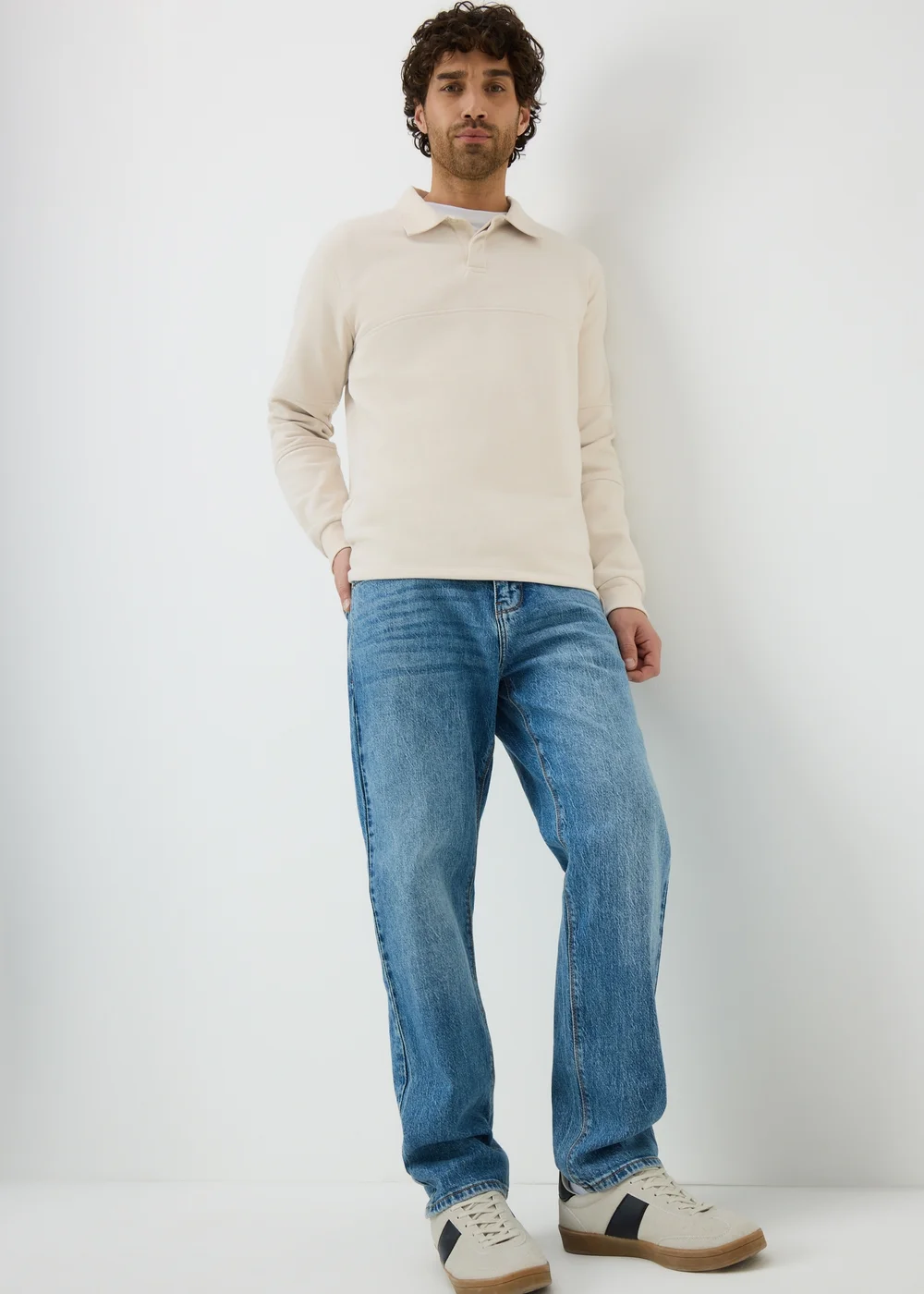 Ecru Rugby Design Sweatshirt - Small Image 2