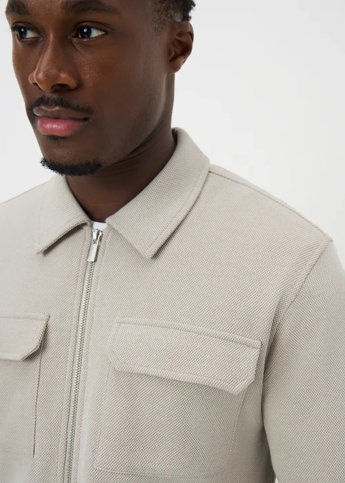 Cream Pique Smart Co Ord Shacket - L Image 2