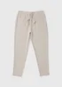 Cream Smart Pique Co Ord Jogging Bottoms - Small Image 4