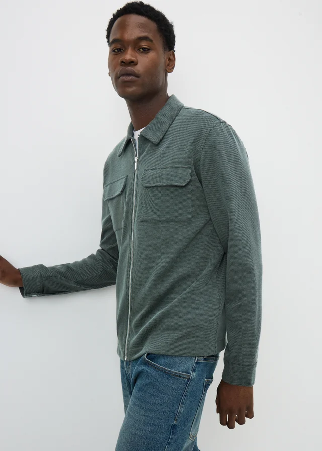 Green Smart Pique Shacket