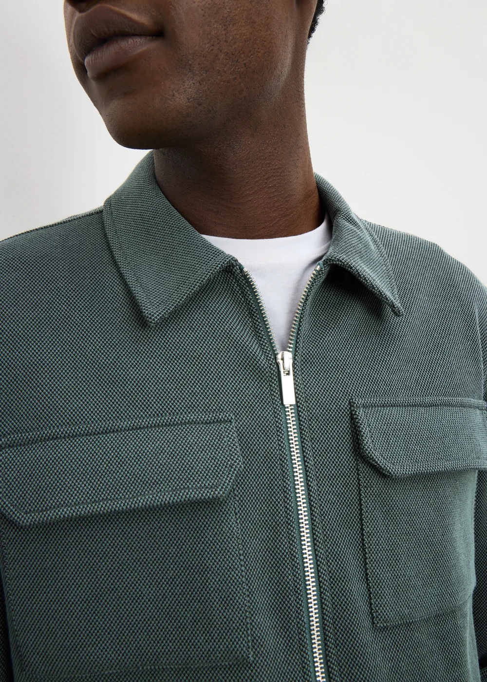 Green Smart Pique Shacket - S Image 3