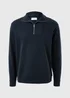 Navy Smart Co-Ord 1/2 Zip Jumper - Small Image 4