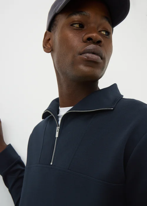 Navy Smart Co-Ord 1/2 Zip Jumper - Small Image 2