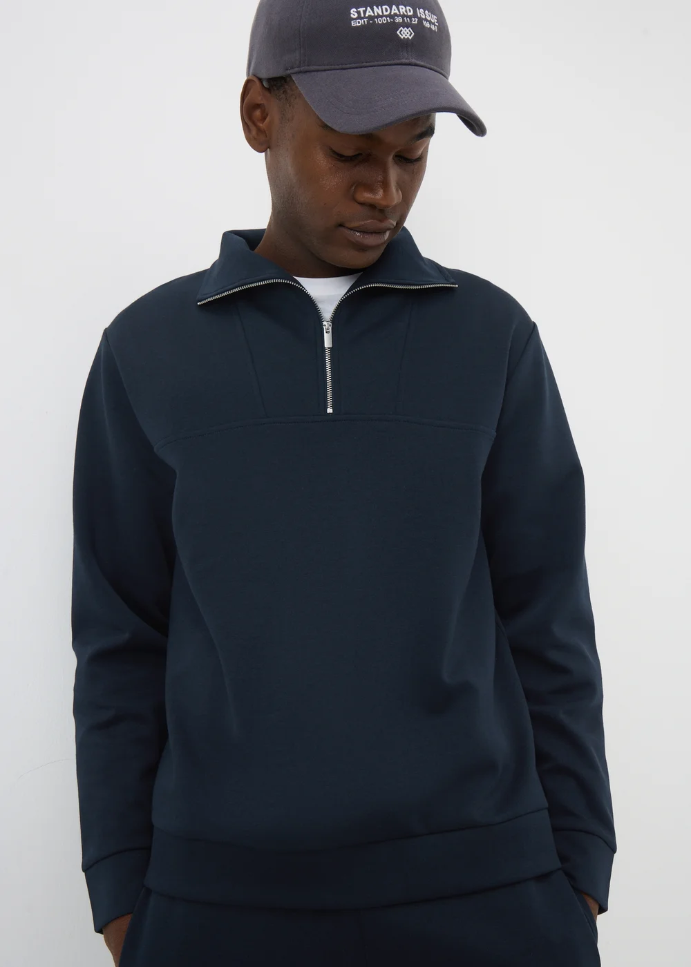 Navy Smart Co-Ord 1/2 Zip Jumper - Small Image 1