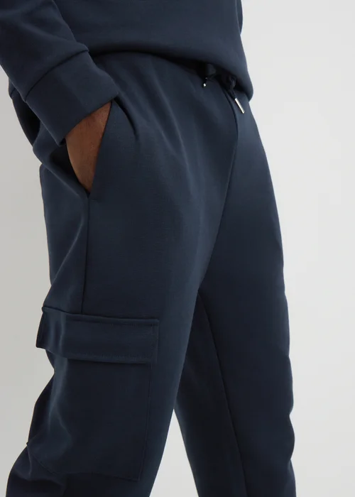 Navy Smart Co Ord Jogging Bottoms - Small Image 3