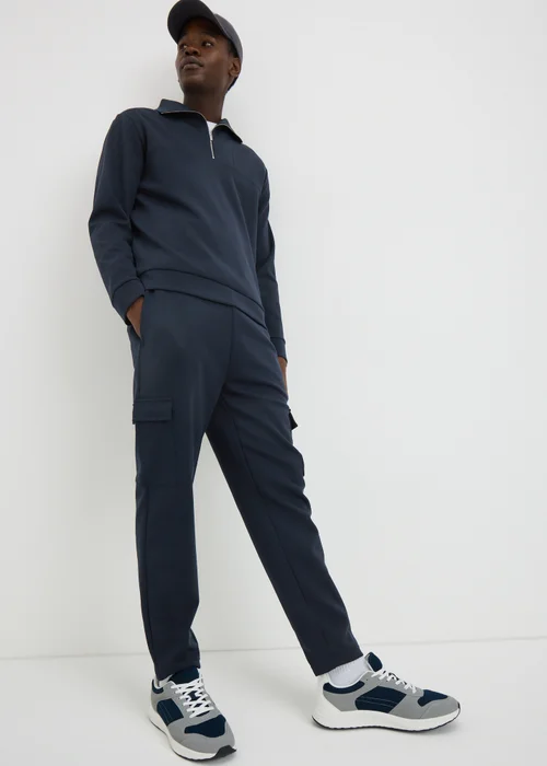 Navy Smart Co Ord Jogging Bottoms - Small Image 2