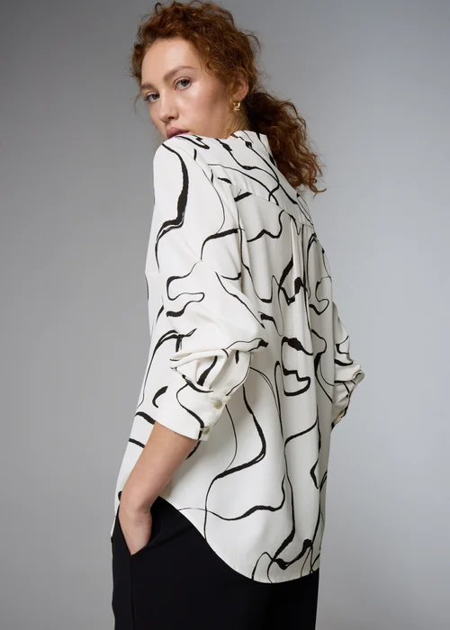 Et Vous White Wiggle Longline Shirt - Size 8 Image 1