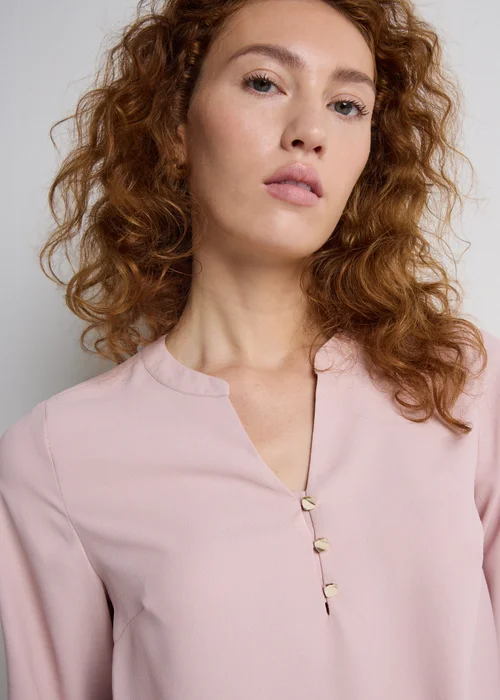 Et Vous Pink Notch Neck Blouse - Size 8 Image 1