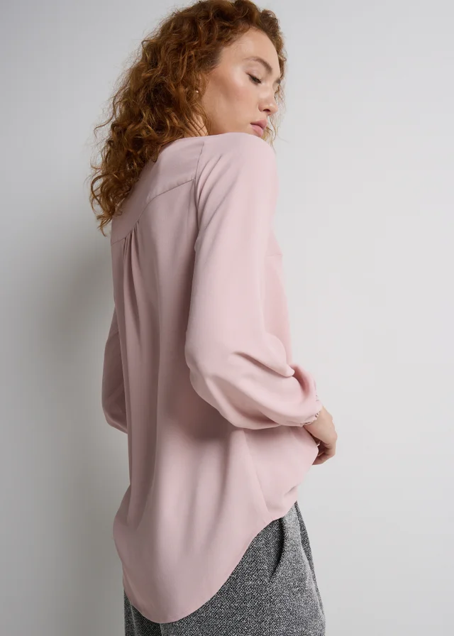 Et Vous Pink Notch Neck Blouse