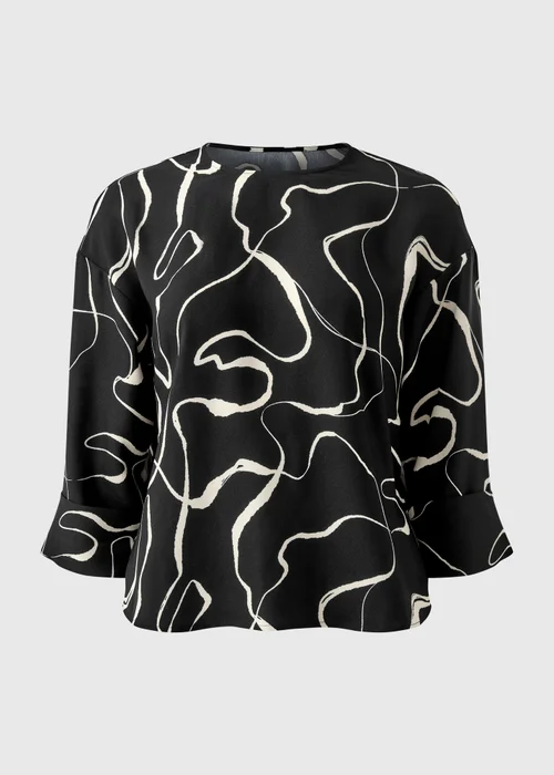 Et Vous Black Wiggle Print Co-Ord Box Top - Size 8 Image 4