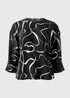 Et Vous Black Wiggle Print Co-Ord Box Top - Size 8 Image 4