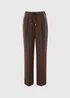 Chocolate Side Stripe Straight Leg Trousers - Size 22 29 leg Image 4