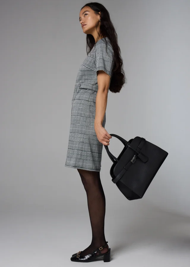 Et Vous Sage Check Ponte Dress