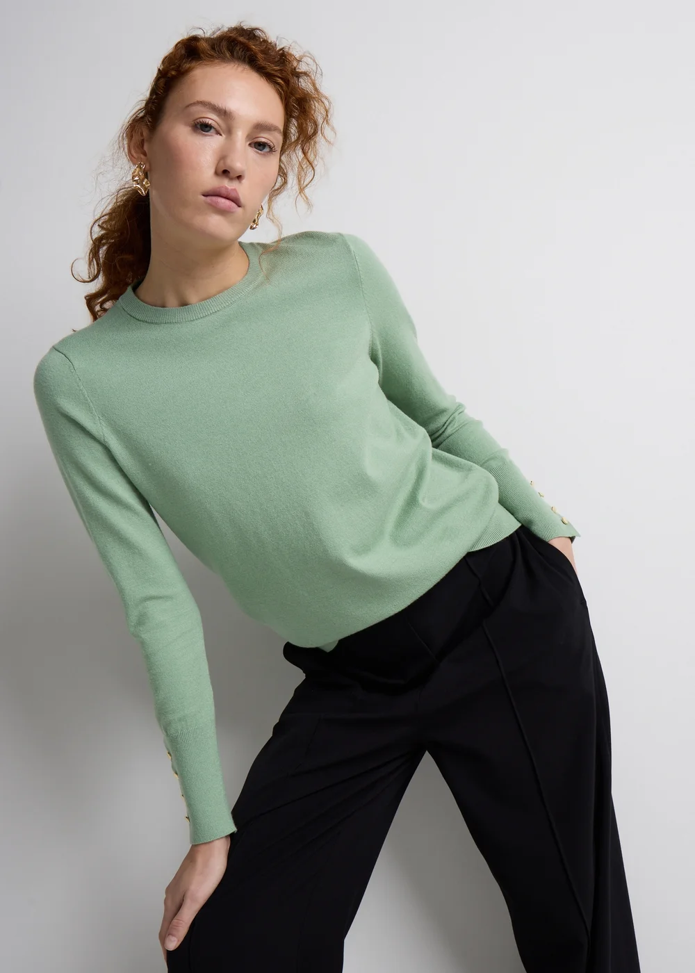 Et Vous Sage Fine Gauge Jumper - Size 10 Image 1