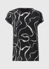 Et Vous Black Wiggle Print T-Shirt - Size 8 Image 4