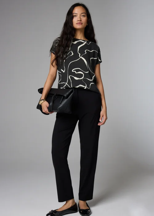 Et Vous Black Wiggle Print T-Shirt - Size 8 Image 3