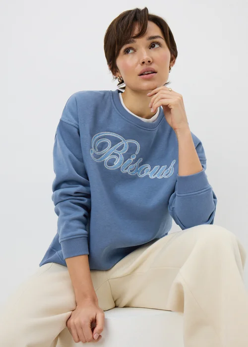 Blue Bisous Sweatshirt - Extra small Image 1