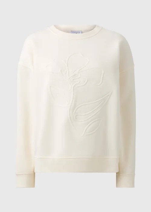Cream Rose Embossed Sweatshirt - XXL Image 4