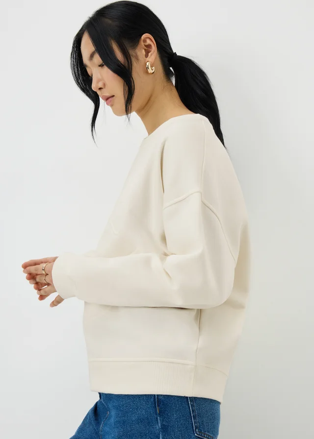 Cream Rose Embossed Sweatshirt