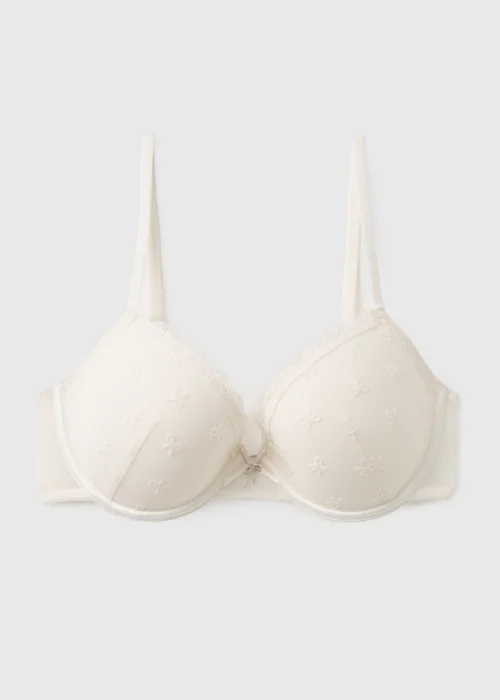 Cream Mesh Bow T-Shirt Bra - 32A Image 3