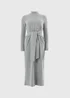 Grey Jersey Tie Midi Dress - Size 8 Image 4