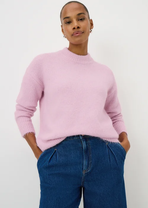 Pink Fluffy Lofty Crew Neck Jumper - Extra small Image 1