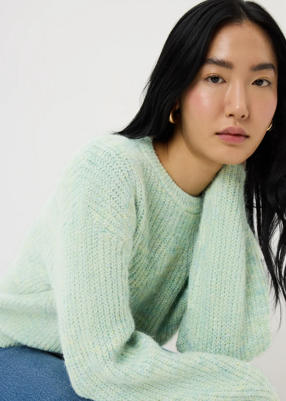 Green Space Dye Oversized Jumper - XS Image 1