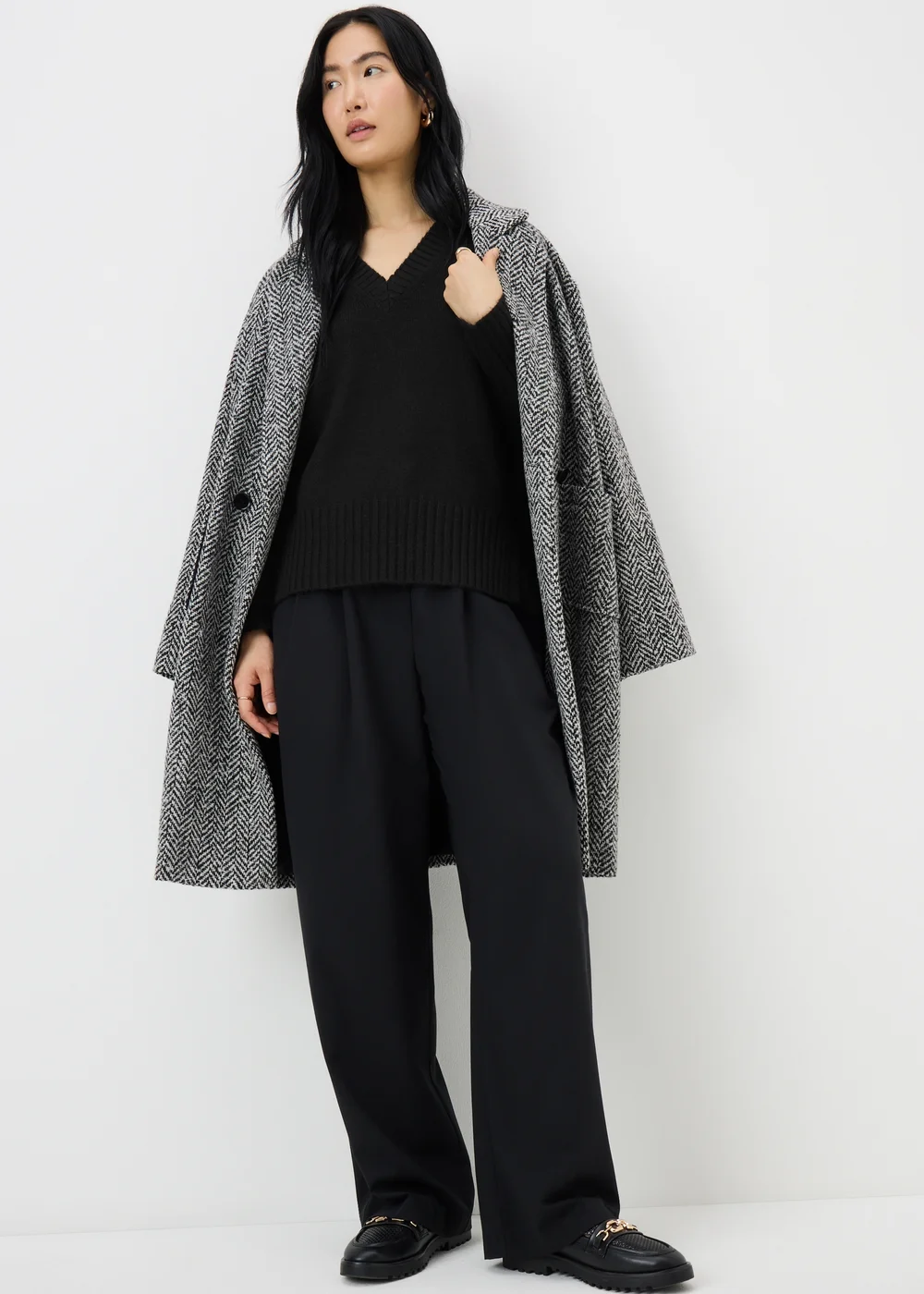 Black V-Neck Knit Jumper - Extra small Image 1