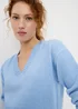 Light Blue V-Neck Jumper - S Image 3