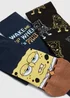 3 Pack Multi Spongebob Socks - Sizes 9-12 Image 2